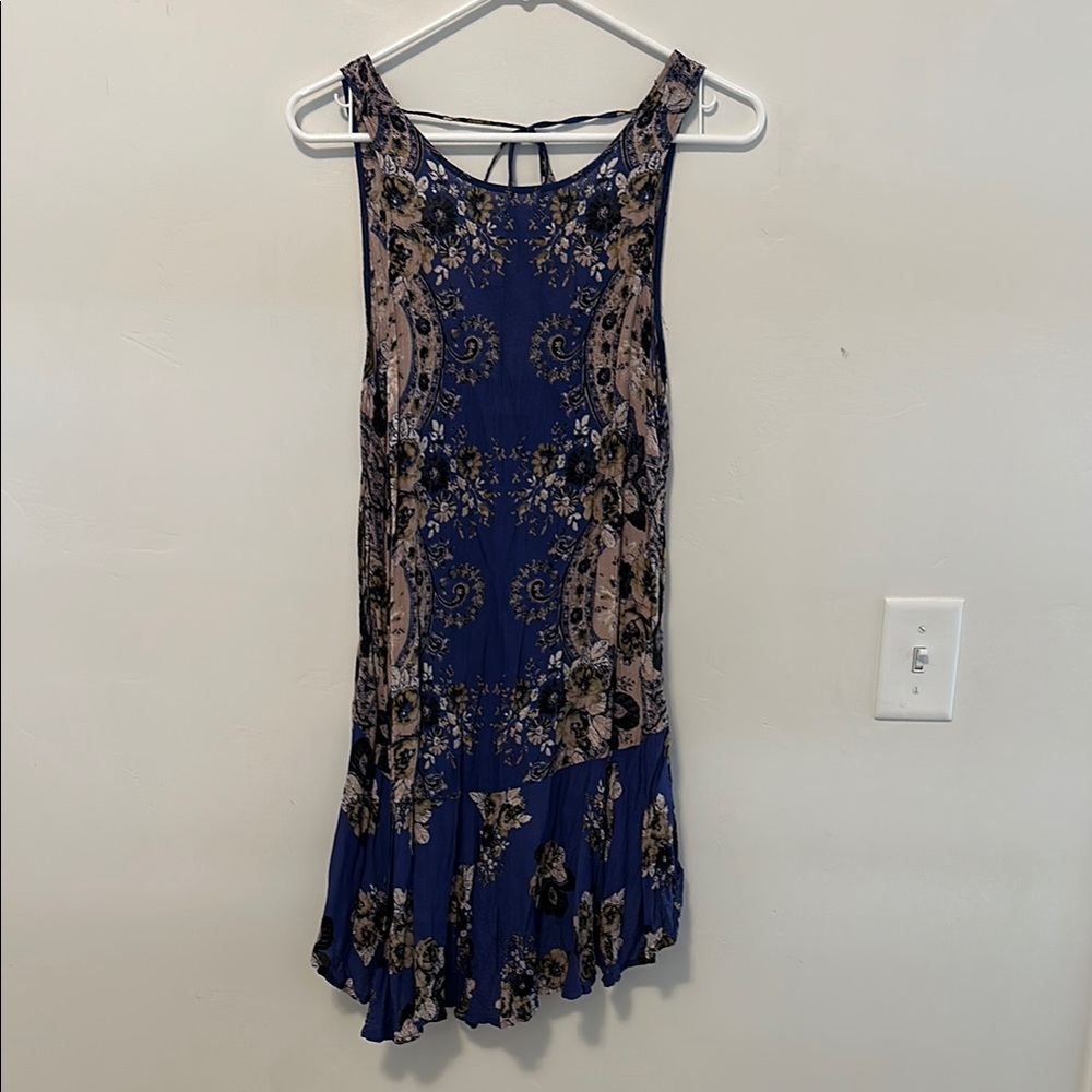 Free People floral Blue Mini Sleeveless Dress